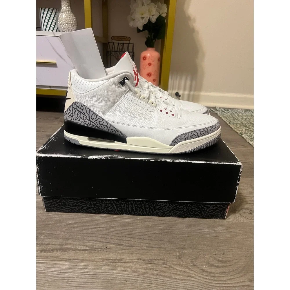 Air Jordan 3 Retro Men's White Cement Reimagined DN3707-100 Size 16